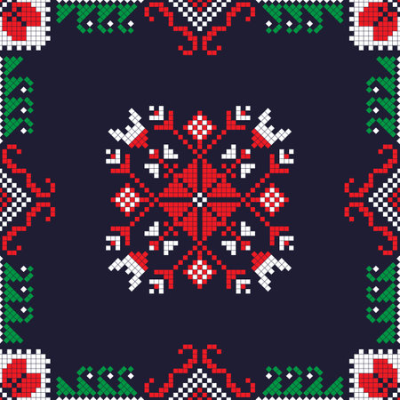 Romanian vector pattern inspired from traditional embroideryのイラスト素材