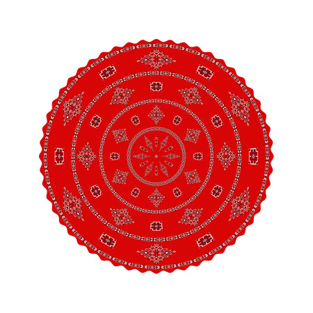 Traditional Romanian round decorative element, vector templateのイラスト素材