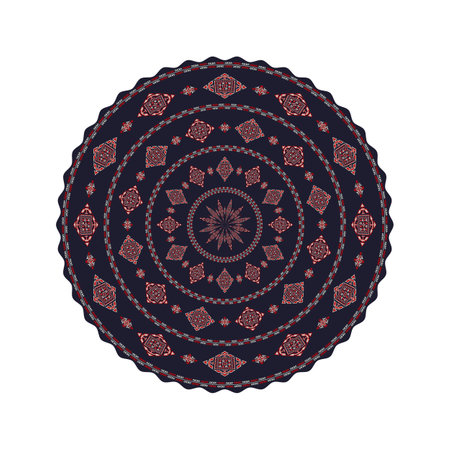 Traditional Romanian round decorative element, vector templateのイラスト素材