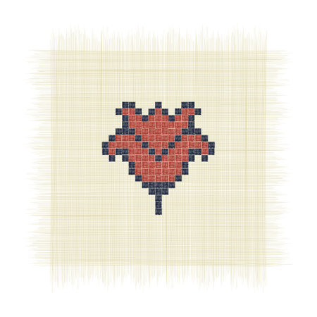 The Cauliflower, Palestinian embroidery Tatreez symbol drawing over white backgroundのイラスト素材