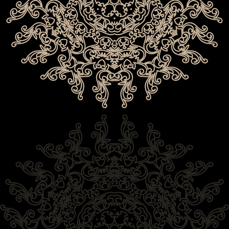 Vintage invitation card on grunge background with lace ornament template frame design for card can be used for packaging, invitations, Valentine's Day decoration, bag template.のイラスト素材