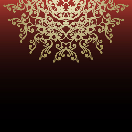 Vector illustration. Romantic wedding invitation. Abstract round ornament. Good for design in business. Rich design.のイラスト素材