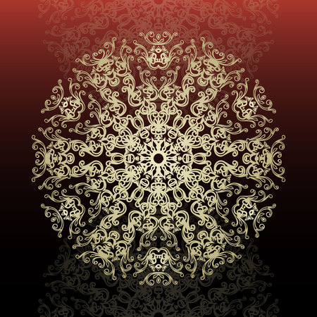 Romantic wedding invitation with golden abstract shapes pattern design.のイラスト素材