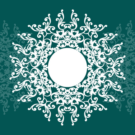 Collection of round lacy napkin for your text or photo. Elegant design . Vector illustration . It can be used as a frame for the photo , for greeting cards, invitations .のイラスト素材