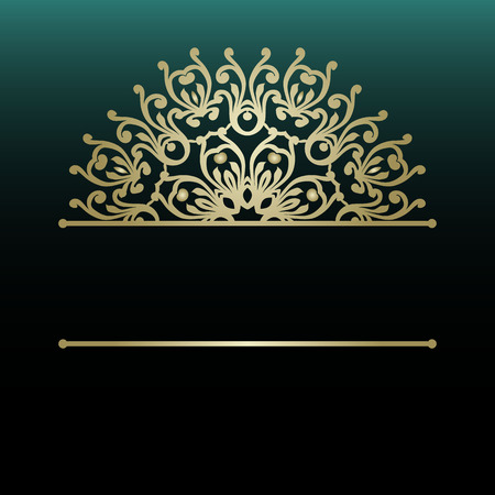 signboard name. Vector illustration. Romantic wedding invitation. Abstract round ornament. Good for design in business. Rich design.のイラスト素材