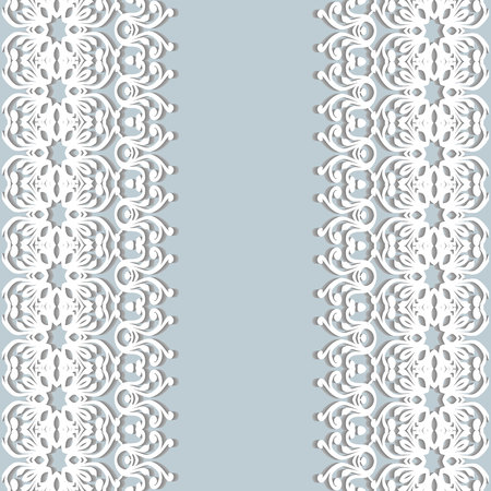 White lace borders with shadow.のイラスト素材