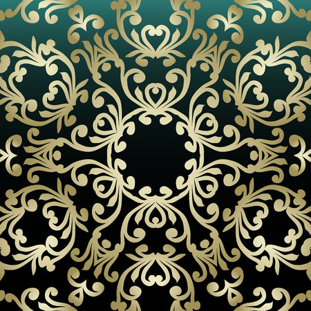 Romantic wedding invitation card with gold abstract shape design.のイラスト素材