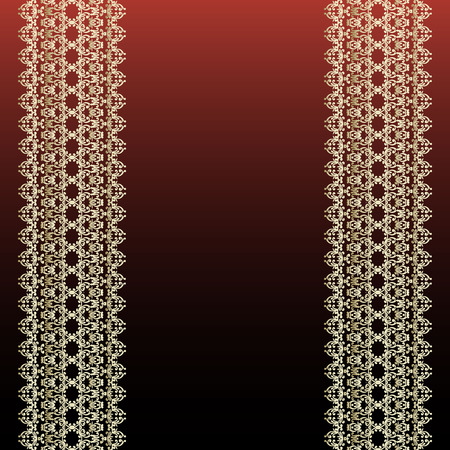 Dark Red Invitation Card with Abstract Pattern and Blank vertical Stripe Label. Vector Illustrationのイラスト素材