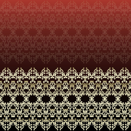 Dark Red Invitation Card with Abstract Pattern and Blank Horizontal Stripe Label. Vector Illustrationのイラスト素材