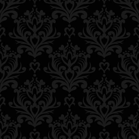 Vector seamless floral damask pattern. Rich ornament, old Damascus style. Royal victorian seamless pattern for wallpapers, textile, wrapping, wedding invitation.のイラスト素材