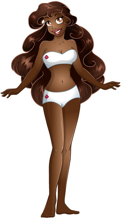 Vector illustration of an african woman in white underwear.
のイラスト素材