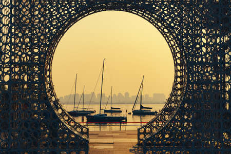 The city at duskの写真素材