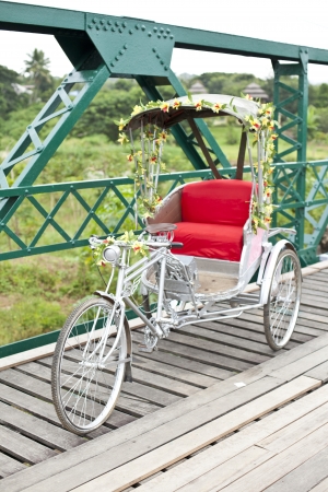 Old tricycleの写真素材