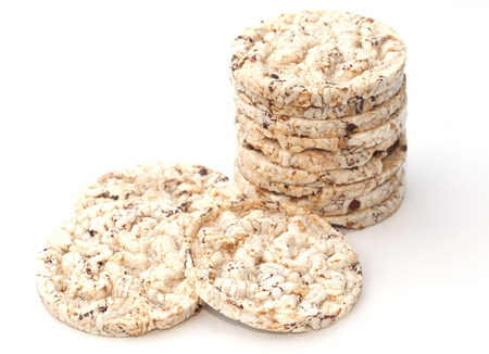 Rice cracker isolated on the white backgroundの写真素材
