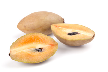 Sapodilla fruit on the white backgroundの写真素材
