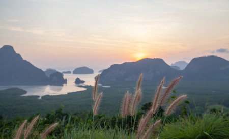 Sametnangshe landmark of Phangnga province at the south of Thailangの写真素材