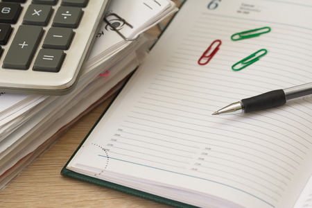 Assorted Stationery Items On Desk