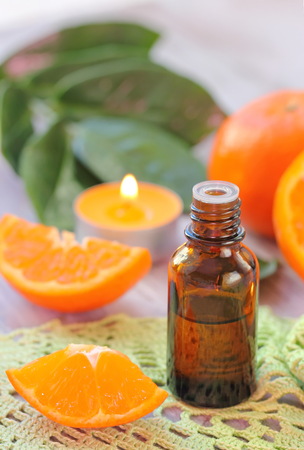 Orange essential aroma oilの写真素材