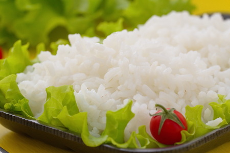 Cooked rice with vegetablesの写真素材