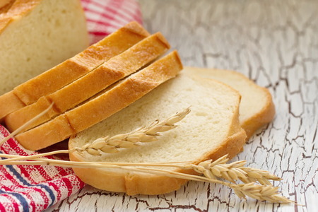 Sliced wheat bread on the table