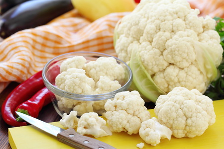 Fresh cauliflower ready for cookingの写真素材