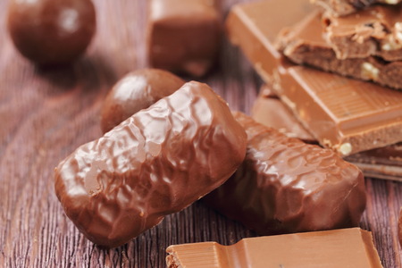 Pile of various chocolate with nuts