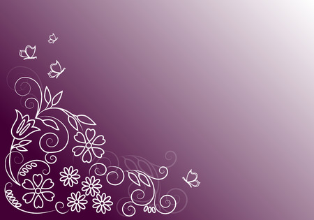 Beautiful card with flowers and butterflyのイラスト素材