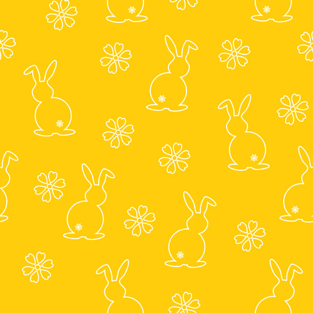 Simple seamless pattern with rabbitのイラスト素材