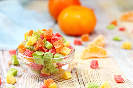 Sweet candied fruit of different colorsの写真素材