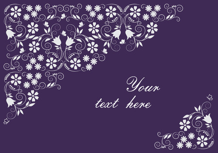 Beautiful card with flowers and butterfliesのイラスト素材