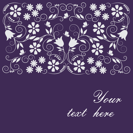 Beautiful card with flowers and butterfliesのイラスト素材