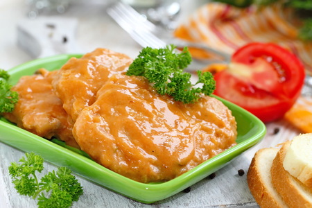 Deliciouce meat stake stew with tomato sauce, spices and vegetablesの写真素材