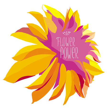 Vector yellow dahlia flower on white backgroundのイラスト素材