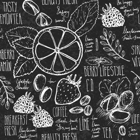 Breakfast sketched setのイラスト素材