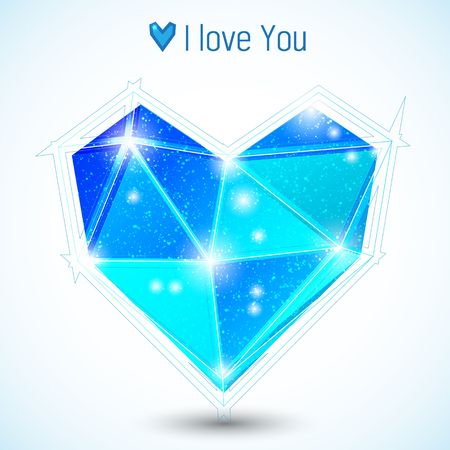 Blue triangle heartのイラスト素材