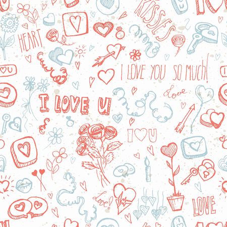 Doodles for Valentines dayのイラスト素材