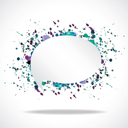 Vector bright watercolor speech cloud and blobsのイラスト素材