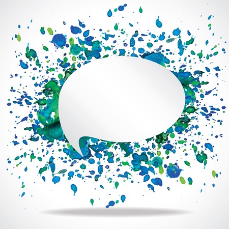 Vector bright watercolor speech cloud and blobsのイラスト素材