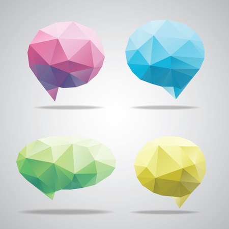 Vector triangle bright speech cloud and blobsのイラスト素材