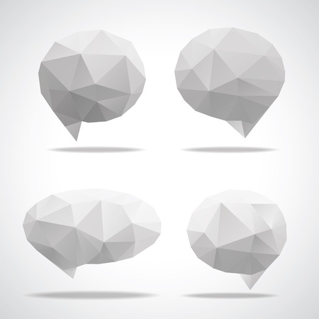 Vector triangle bright speech cloud and blobsのイラスト素材