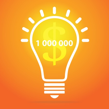 Light bulb vector icon - bulb idea, fresh business idea, business infographicsのイラスト素材