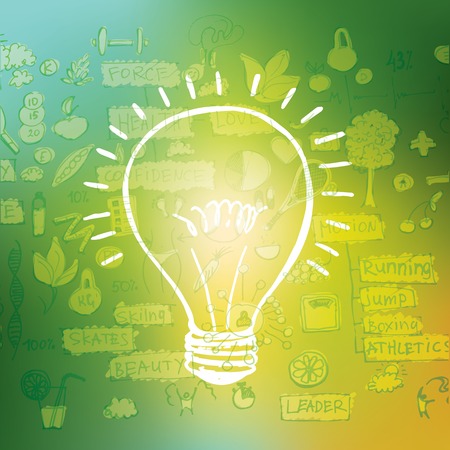 Light bulb vector icon - bulb idea, fresh business idea, business infographicsのイラスト素材
