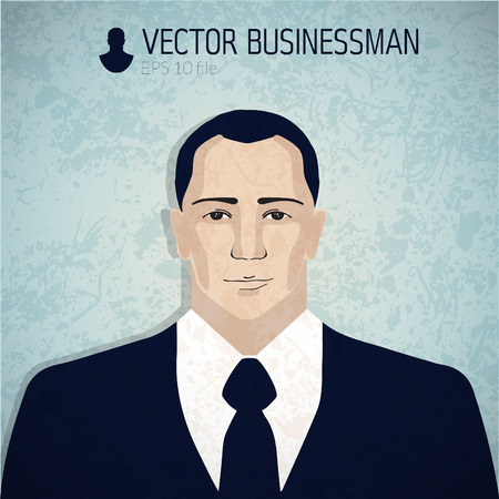 Businessman - vector illustration with blue colorのイラスト素材