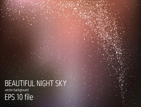 Vector illustration - deep sky night with stars and Milky Wayのイラスト素材