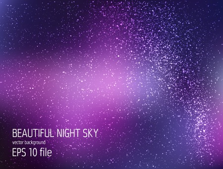 Vector illustration - deep sky night with stars and Milky Wayのイラスト素材