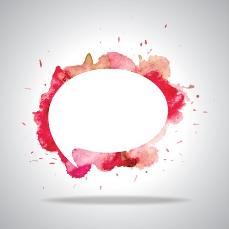 Vector bright watercolor speech cloud and blobsのイラスト素材