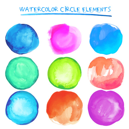 Beautiful watercolor design elementsのイラスト素材