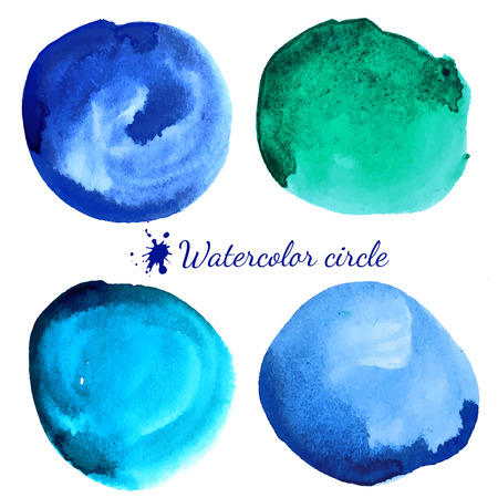 Beautiful watercolor circle elementsのイラスト素材