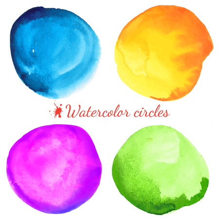 Beautiful watercolor circle elementsのイラスト素材