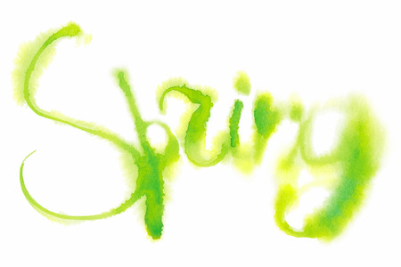 Watercolor lettering about springのイラスト素材